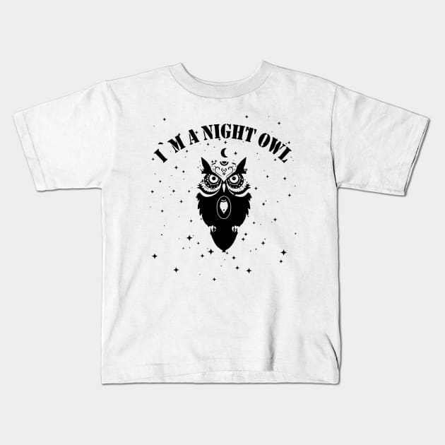 I`m a night owl Kids T-Shirt by magdynstein